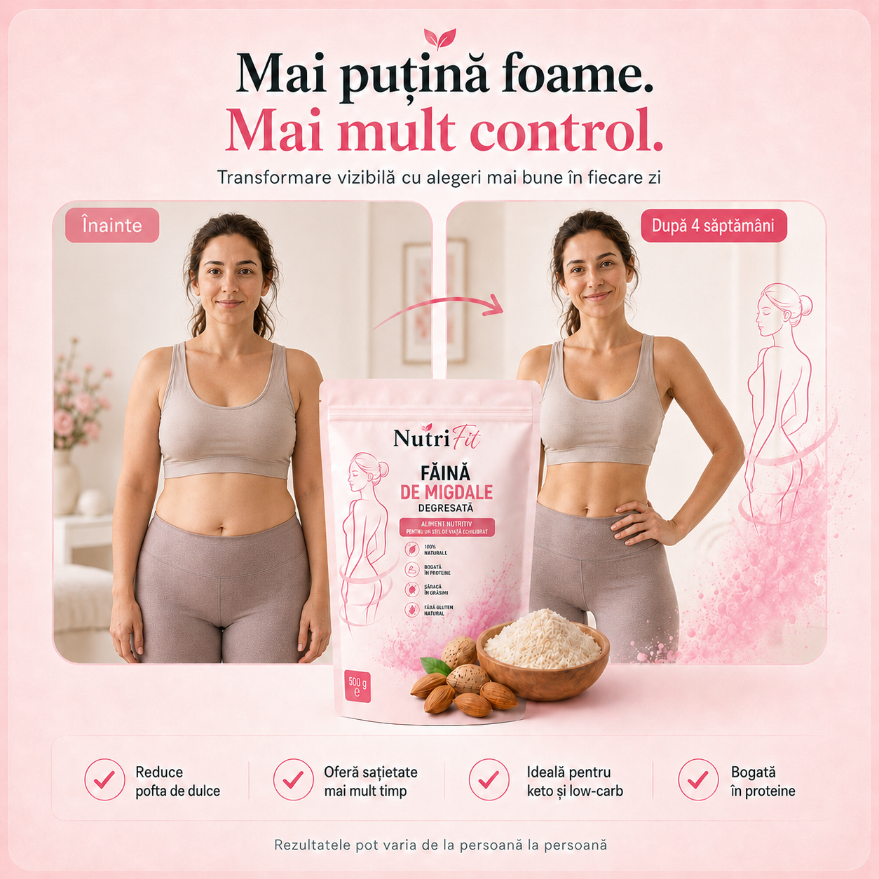 Înainte și după 4 săptămâni cu NutriFit
