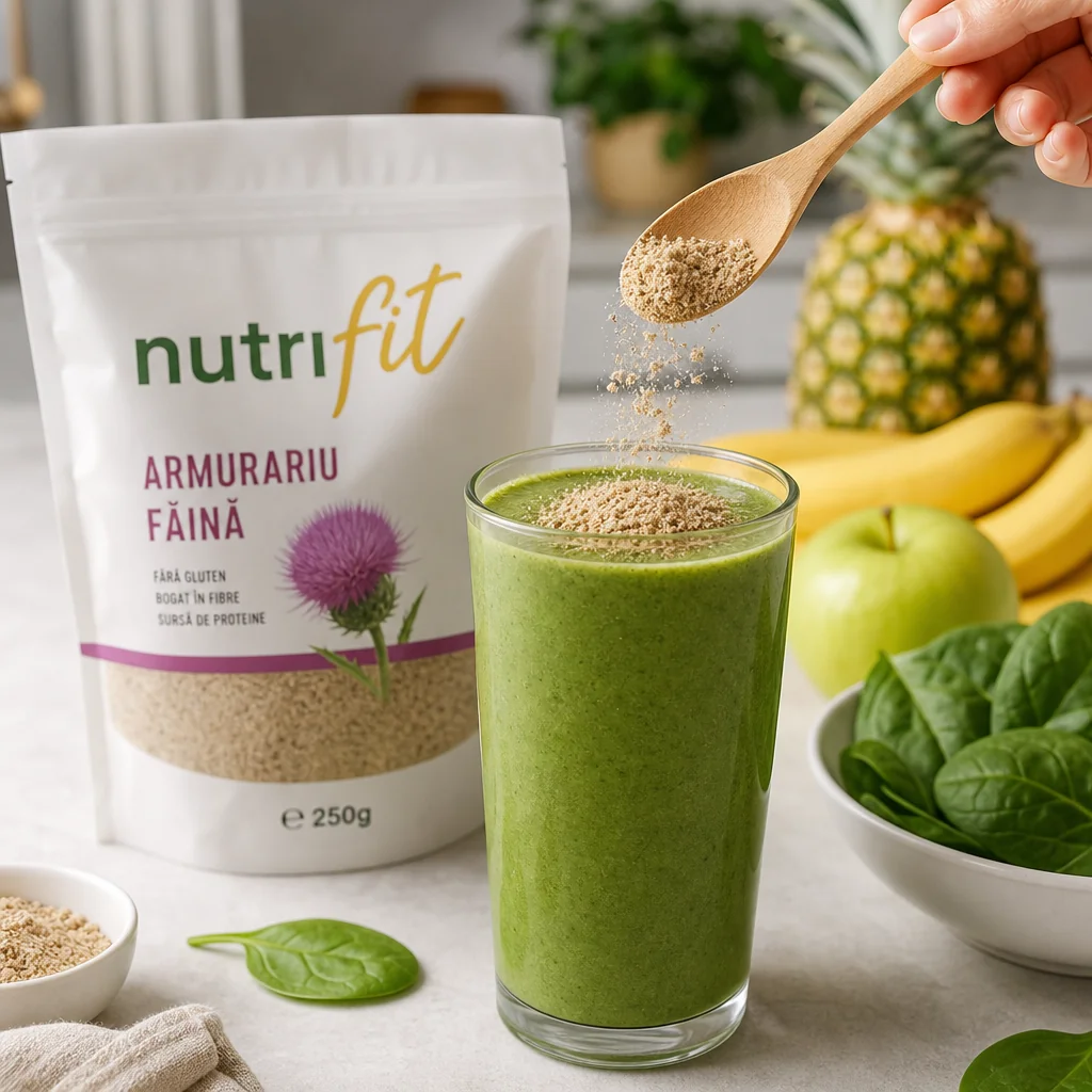 Smoothie verde cu făină de armurariu